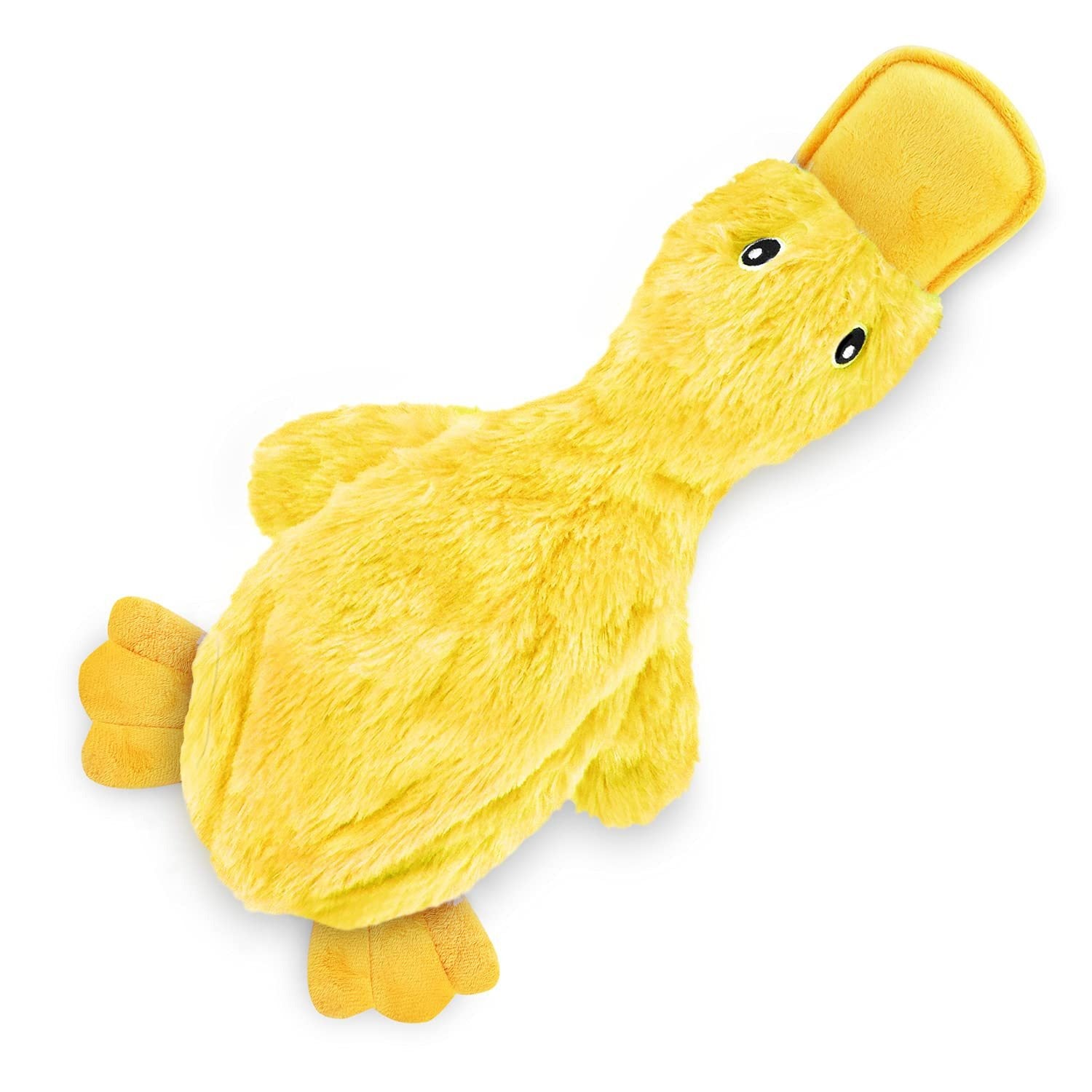 Squeaky Unstuffed Duck Plush Dog Toy