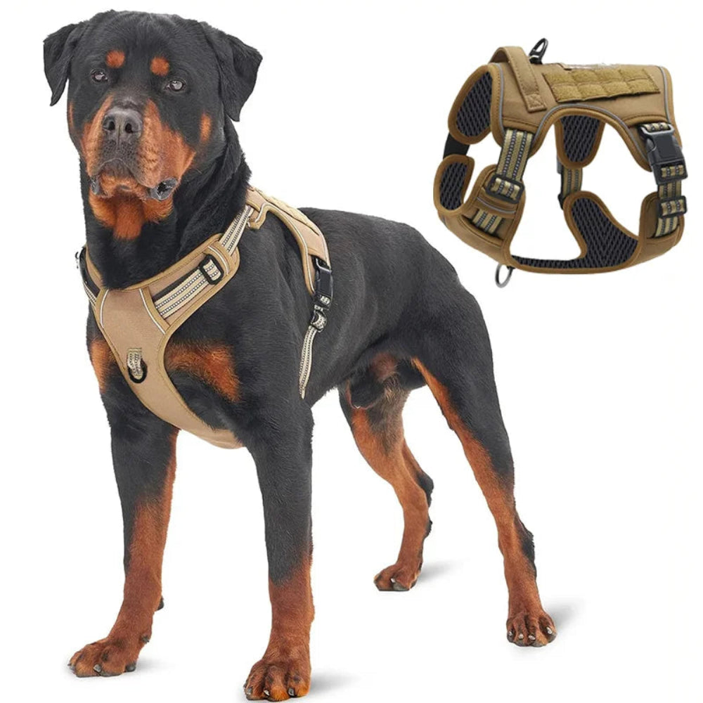 Military Tactical Dog Harness with Handle & Reflective Straps
