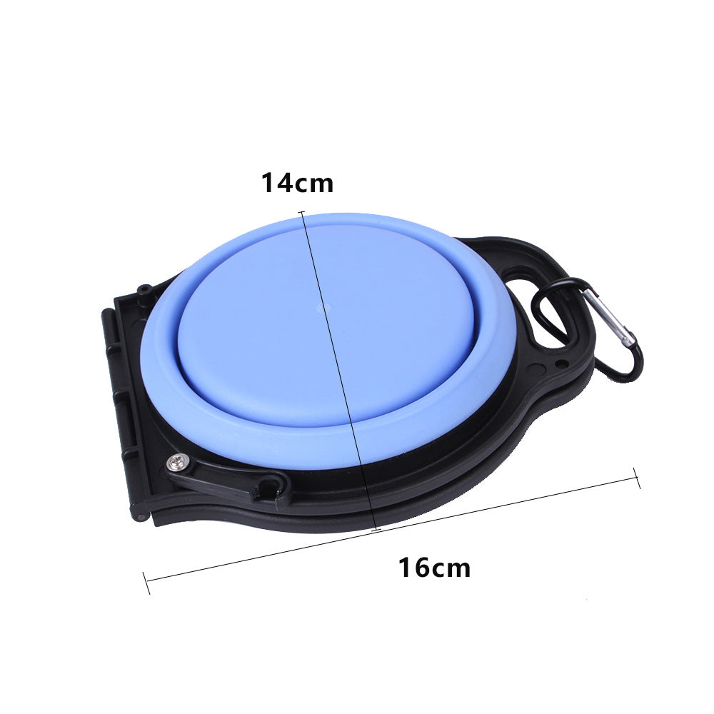 Foldable Silicone Double Dog Bowl – Portable Travel Bowl for Dogs