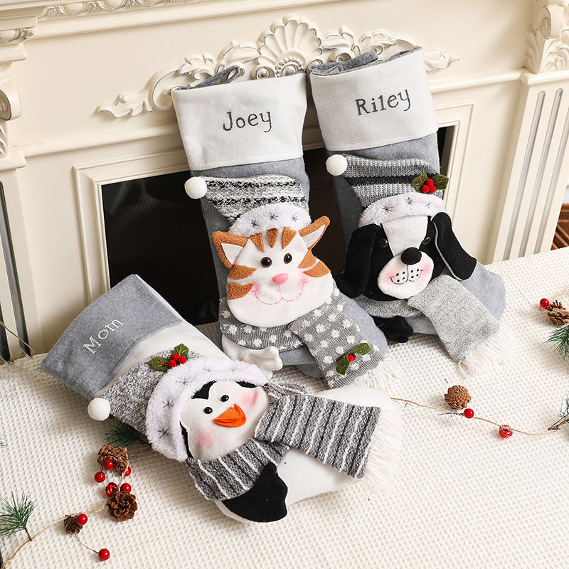Christmas Pet Stocking Gift Bags – Penguin, Dog & Cat Holiday Stockings