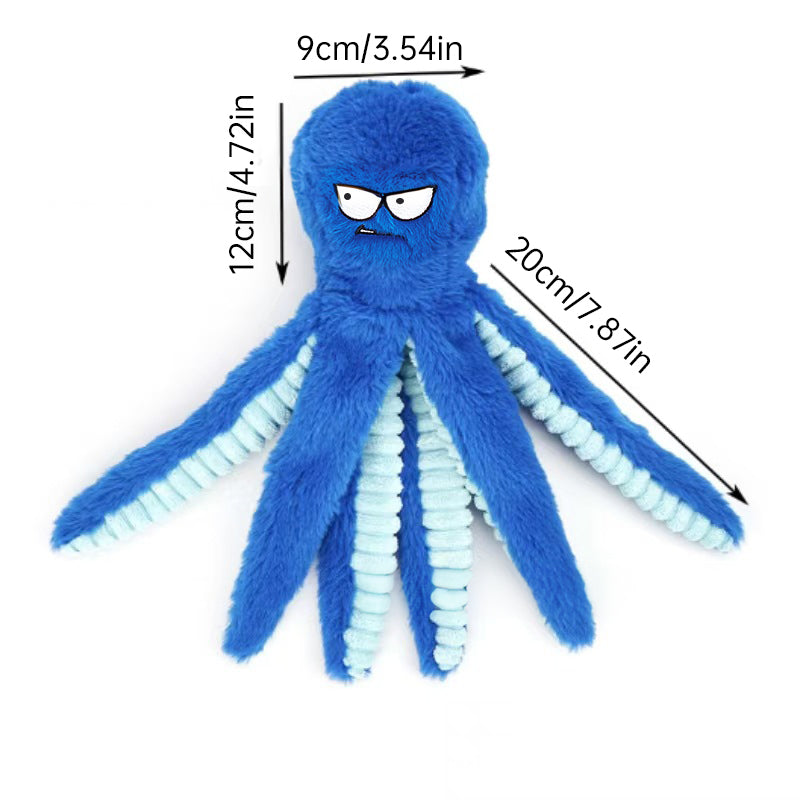 Angry Octo Plush Dog Toy
