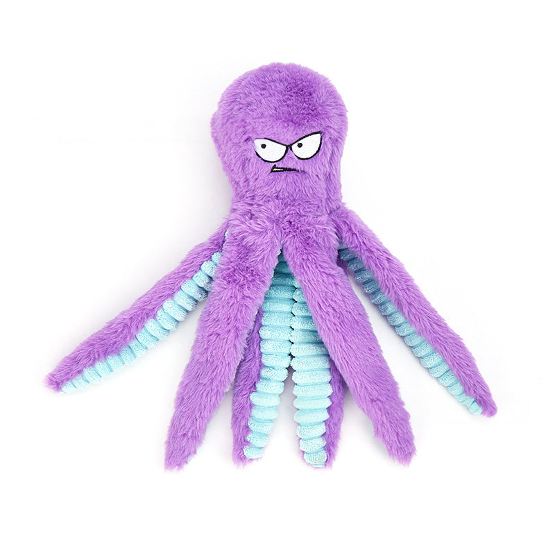Angry Octo Plush Dog Toy
