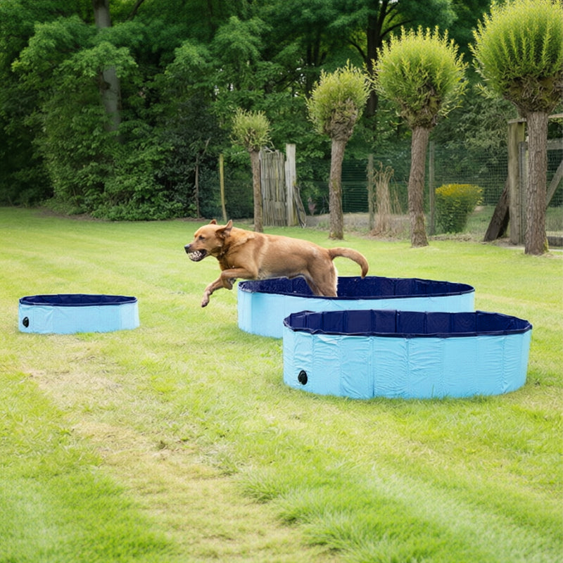 Foldable Portable Dog Pool – 3 Sizes with Drain