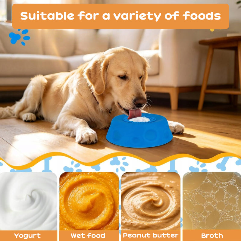 Silicone Dog Lick Bowl & Slow Feeder with Rolling Ball