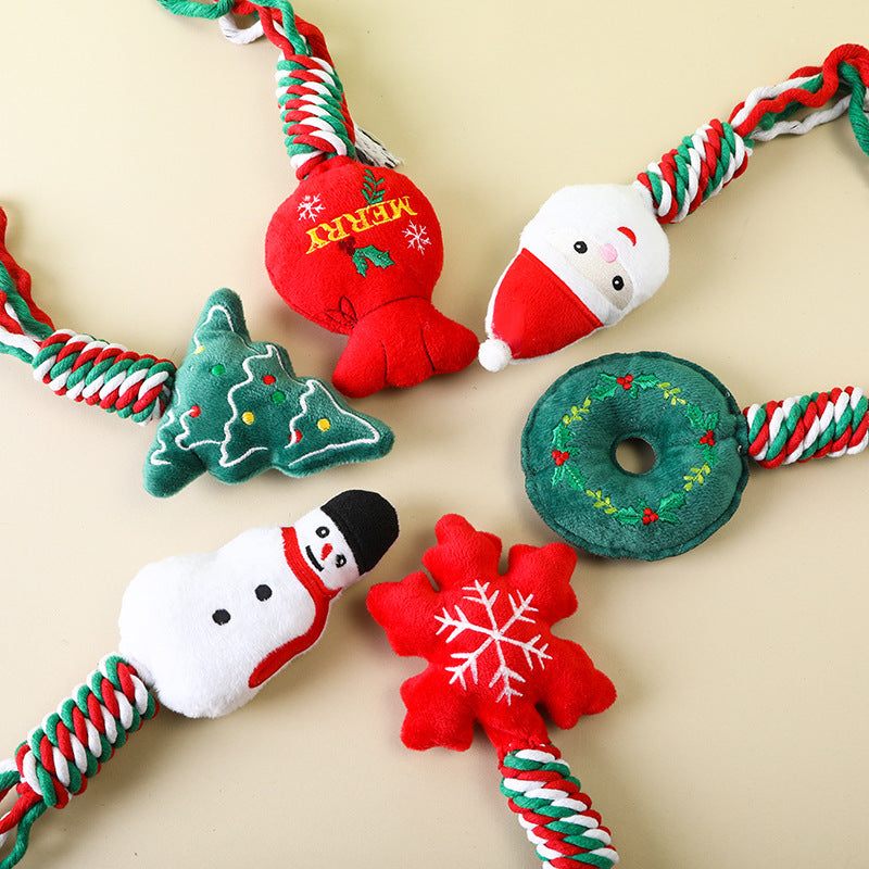 Christmas Plush Rope Dog Toy