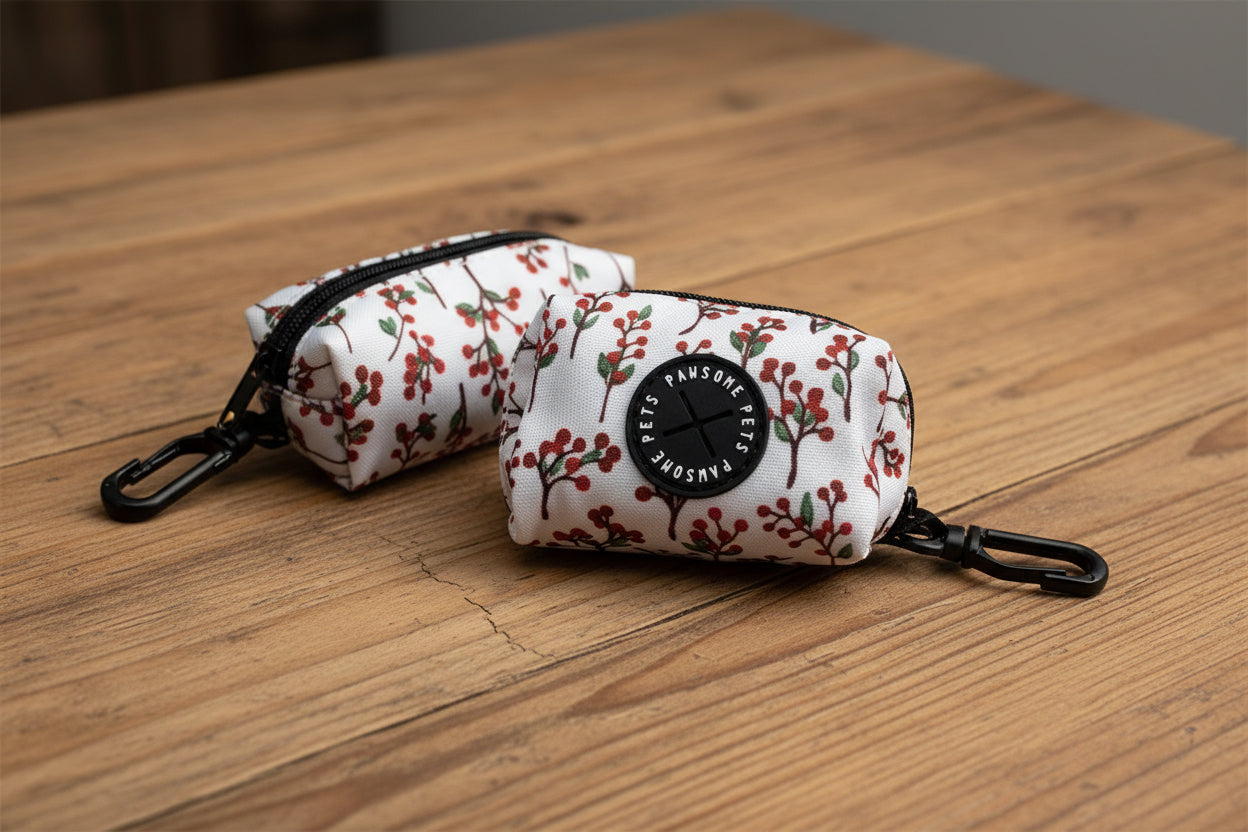 Waste Bag Holder - Red Floral