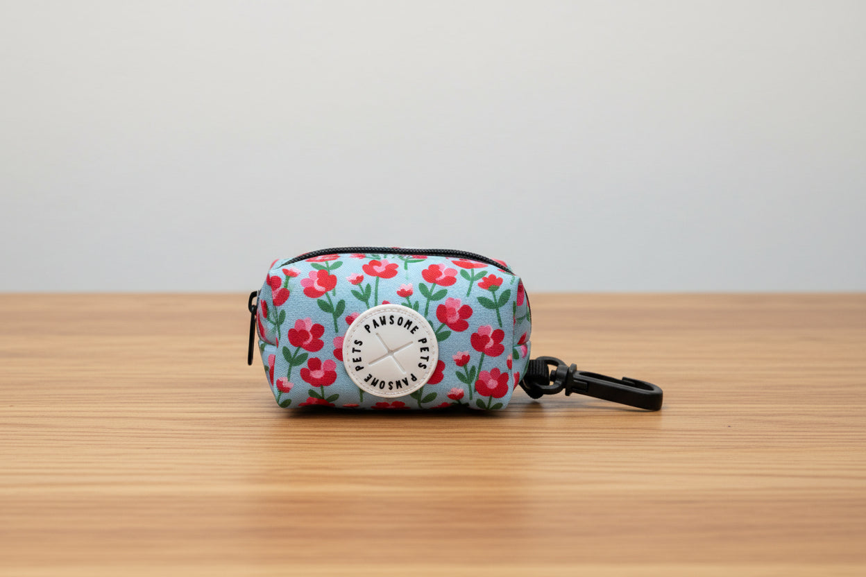 Waste Bag Holder - Red Floral