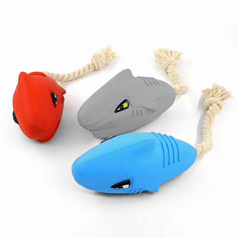 Squeaky Rubber Shark Dog Toy | Bite-Resistant Chew & Molar Toy for Dogs