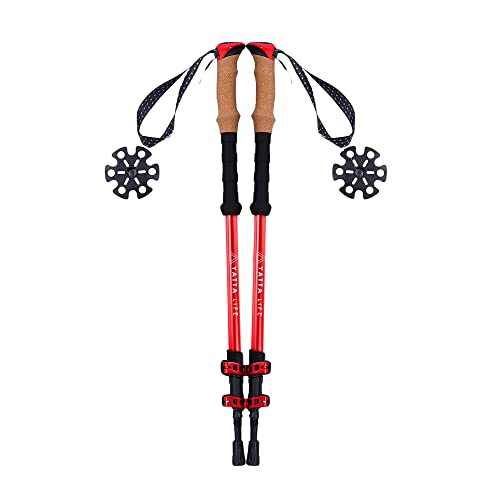 Yatta Life Adventure Pro aluminum collapsible trekking poles with cork EVA grip - all-season hiking sticks
