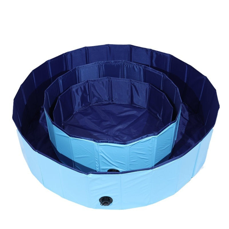 Foldable Portable Dog Pool – 3 Sizes with Drain