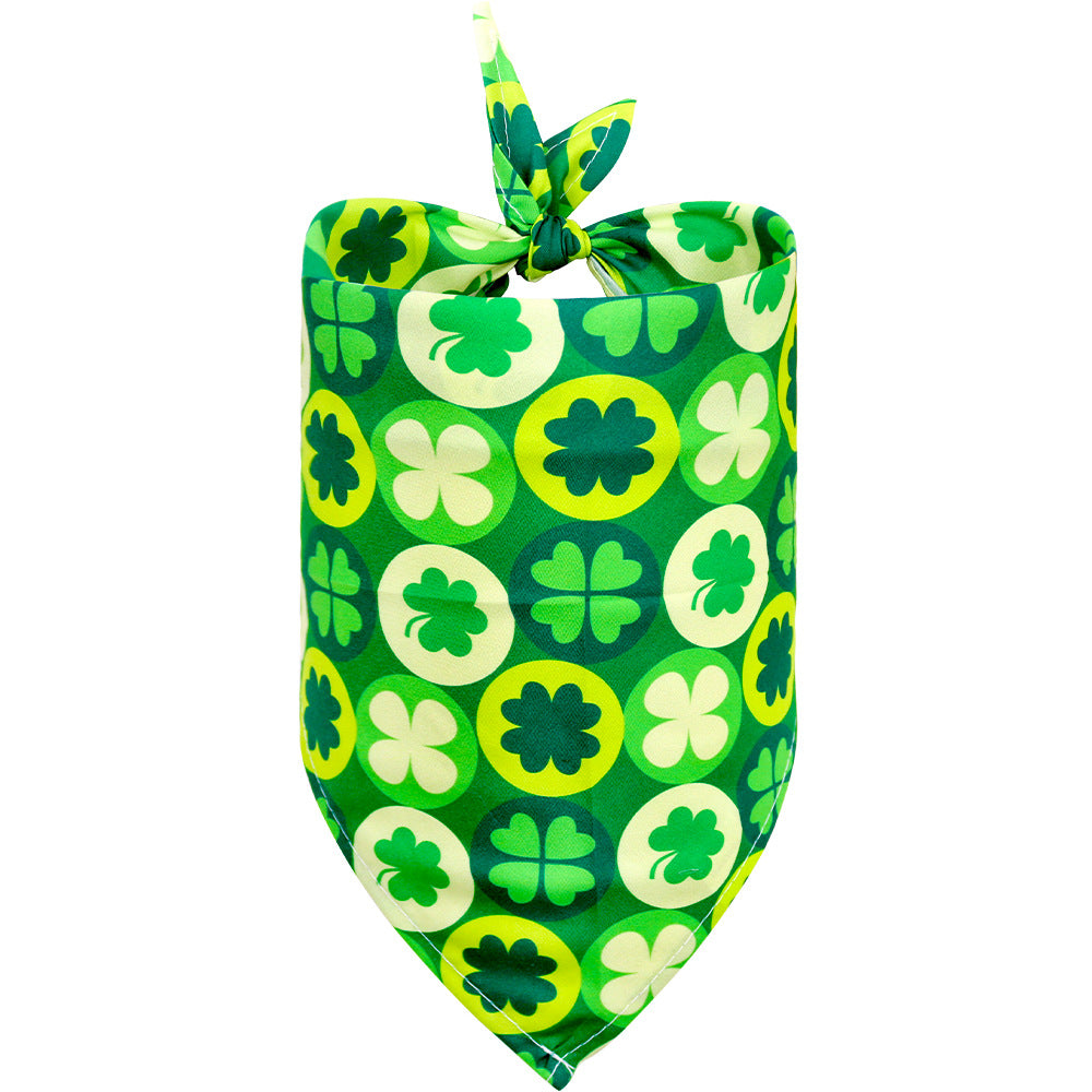 St. Patrick's Day Dog & Cat Bandana | Shamrock Triangle Scarf, 9 Patterns, S & M