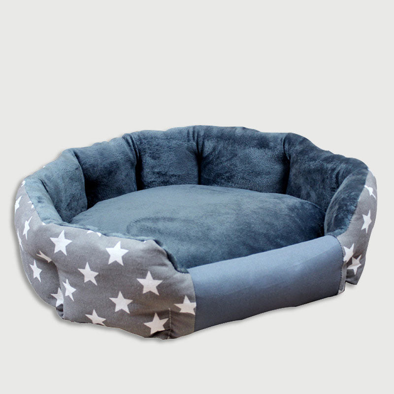Four seasons washable pet kennel bed with removable pad - Pentagram Grey