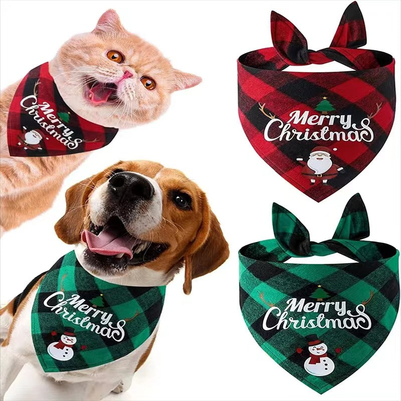 Christmas pet bandana scarf for dogs and cats - holiday neckerchief
