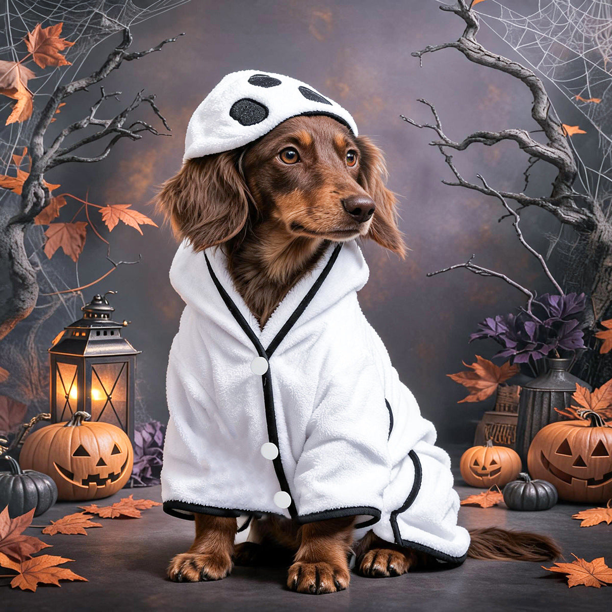 Pet Halloween Costume Robe | Ghost, Pumpkin & Zombie Dog & Cat Sleepwear