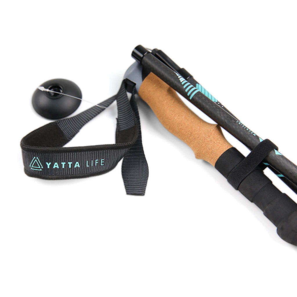 Yatta Life A001 carbon fiber collapsible trekking poles with cork grip - lightweight hiking poles