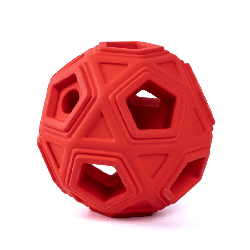 Hollow Rubber Rope Ball Dog Toy | Bite-Resistant Chew & Tug Toy for Dogs