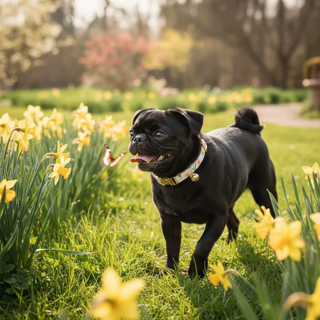 Dog & Cat Collar - Khaki Flowers