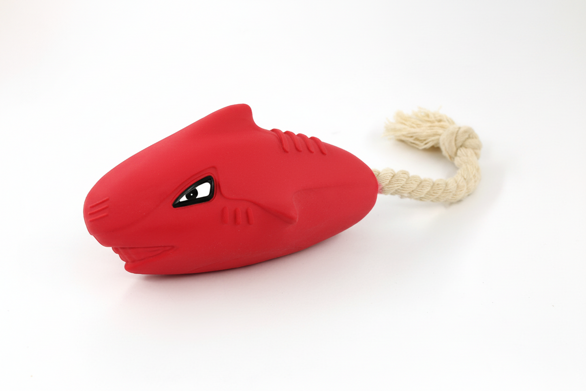 Squeaky Rubber Shark Dog Toy | Bite-Resistant Chew & Molar Toy for Dogs
