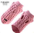 EXTRA WARM DOG AND CAT CABLE KNIT SWEATER - PINK