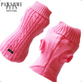 EXTRA WARM DOG AND CAT CABLE KNIT SWEATER - ROSE PINK