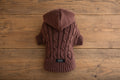 Extra Warm Dog or Cat Sweater With Hood -  Brown