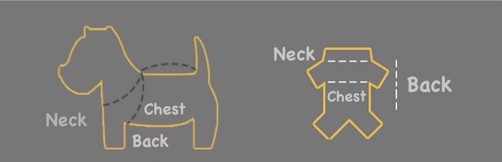 Measurement chart for dog shirts