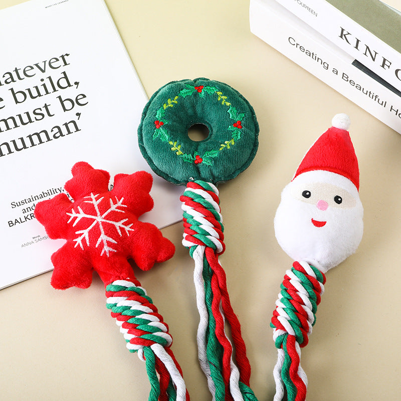 Christmas Plush Rope Dog Toy