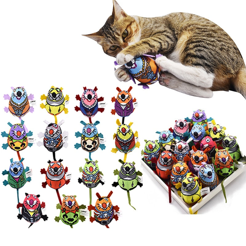 Catnip & Bell Mouse Cat Toy | Interactive Plush Mice for Cats & Kittens