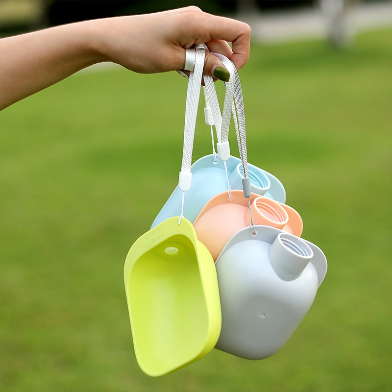 Portable Dog Water Bowl | Travel Drinking Trough Attachment for Standard Water Bottles