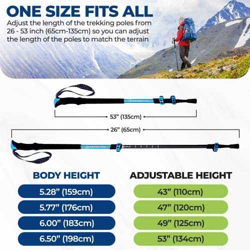 Yatta Life Adventure Pro aluminum collapsible trekking poles with cork EVA grip - all-season hiking sticks