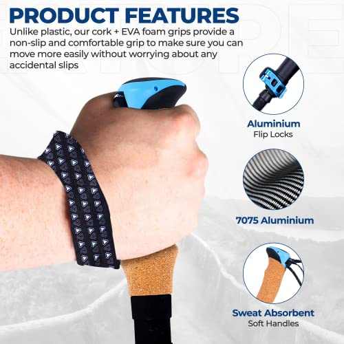 Yatta Life Adventure Pro aluminum collapsible trekking poles with cork EVA grip - all-season hiking sticks