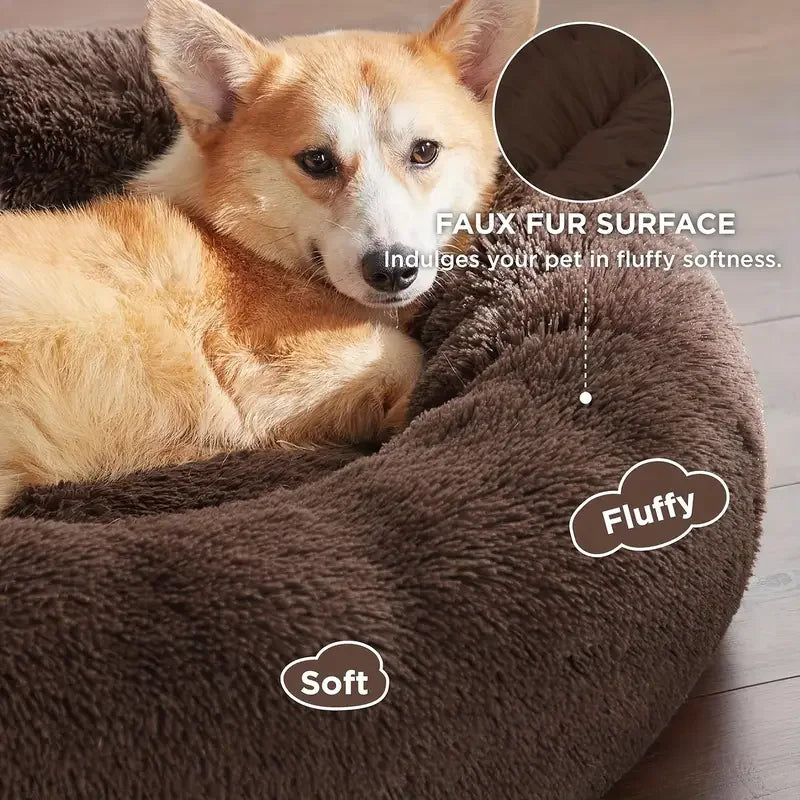 Fluffy Round Donut Pet Bed