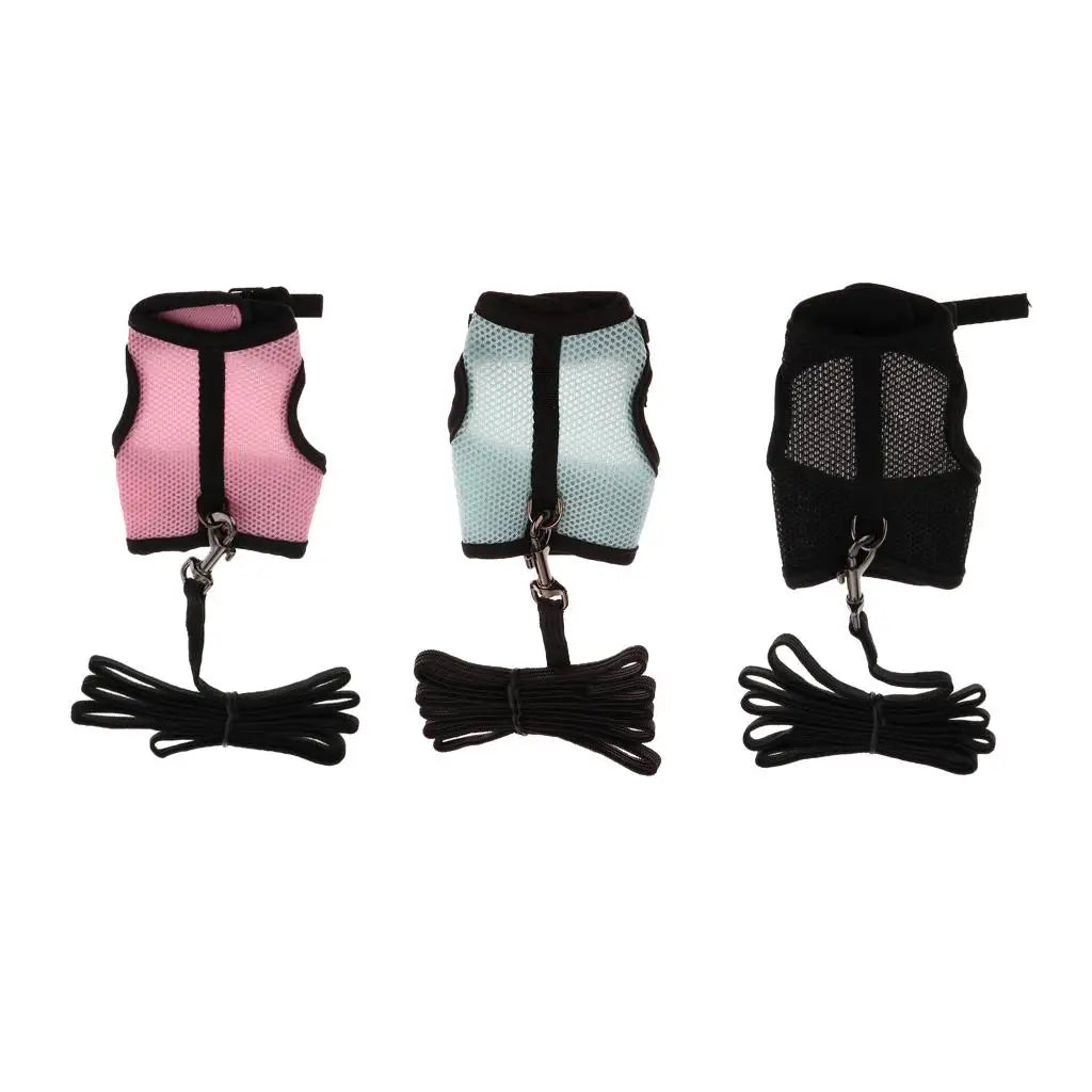 Multifunctional Vest Harness Leash for Hamster Guinea Pig Rabbit Ferret Small Pet Breathable Mesh Rope Walking Accessory