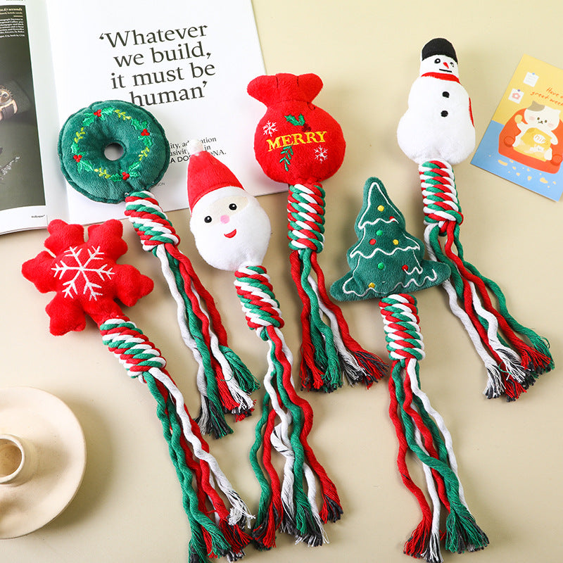 Christmas Plush Rope Dog Toy