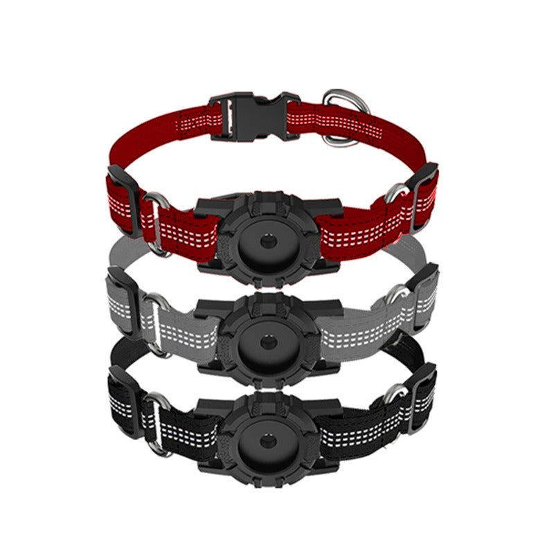 GPS Tracker Dog Collar – Nylon Safety Collar with Locator Holder