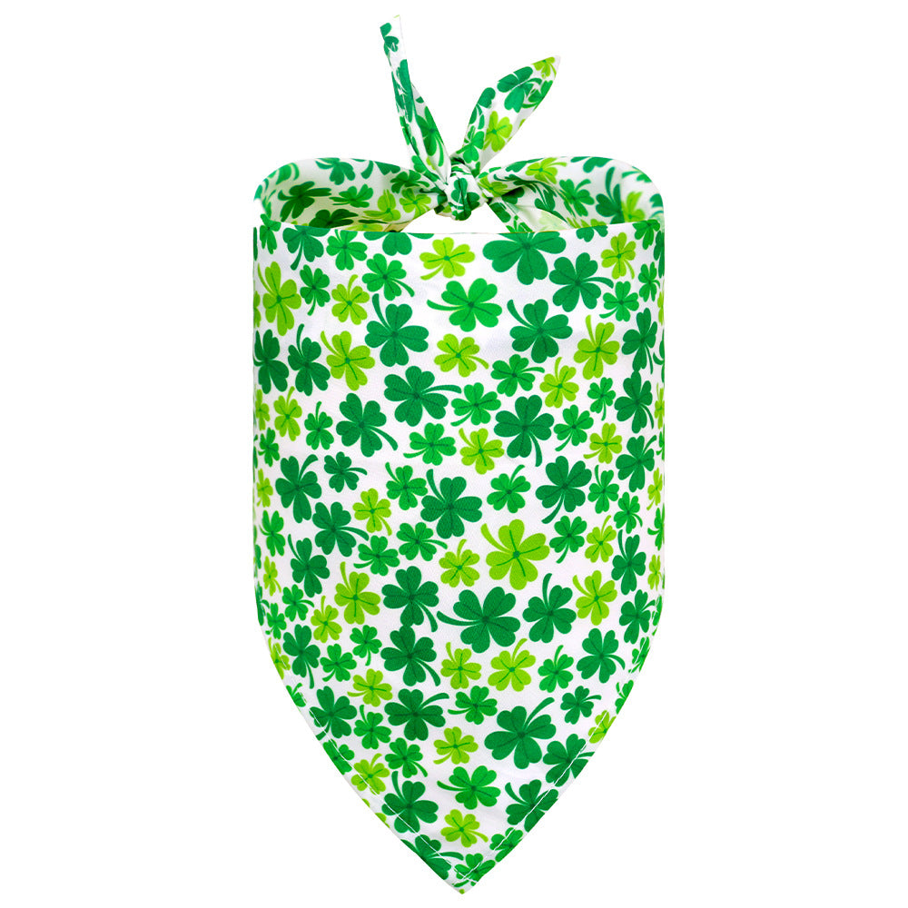 St. Patrick's Day Dog & Cat Bandana | Shamrock Triangle Scarf, 9 Patterns, S & M