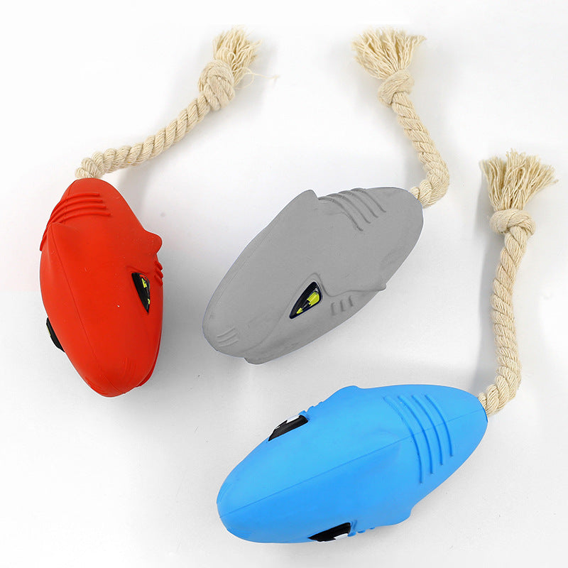 Squeaky Rubber Shark Dog Toy | Bite-Resistant Chew & Molar Toy for Dogs