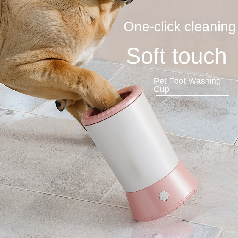 Smart automatic electric pet paw cleaner and foot bath for dogs and cats -  Pink  - standard or motor upgraded