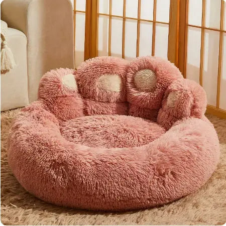 Bear Paw Round Dog Bed