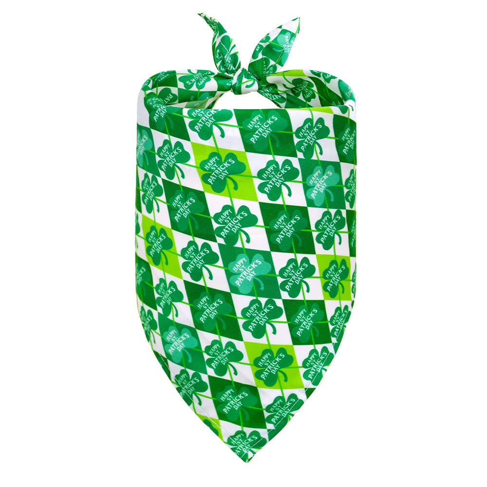 St. Patrick's Day Dog & Cat Bandana | Shamrock Triangle Scarf, 9 Patterns, S & M