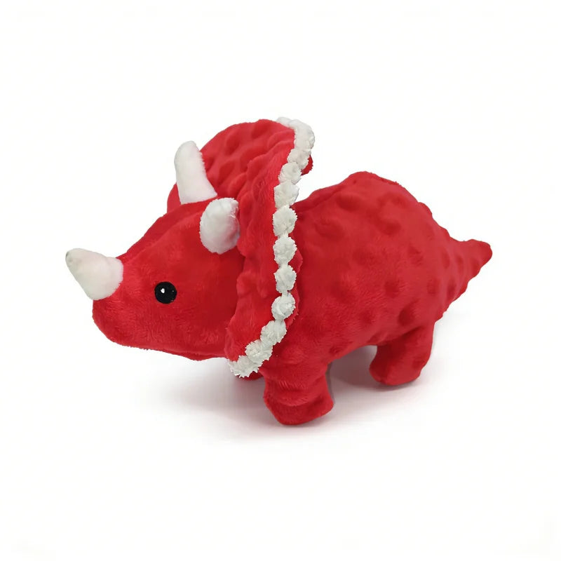 Triceratops Plush Squeaky Dog Toy
