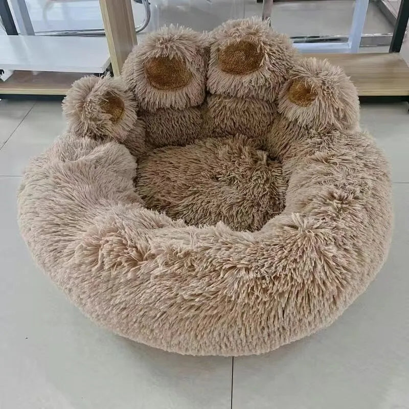 Bear Paw Round Dog Bed