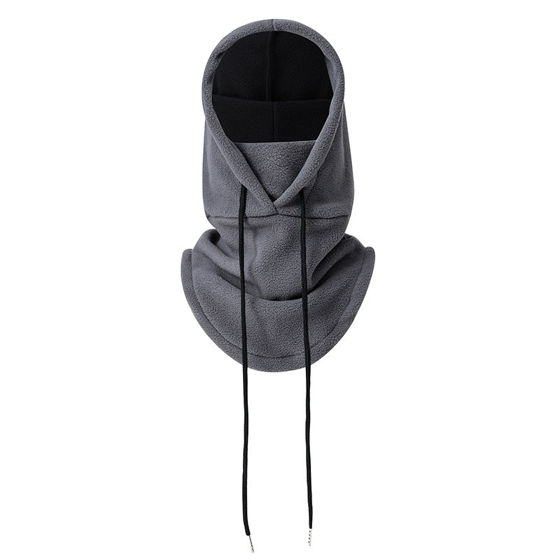 Polar fleece balaclava and neck warmer for skiing and outdoor adventures - Dark Gray 