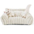 MEWFUN Washable Pet Sofa Bed with Removable Cover - Plush Dog & Cat Bed