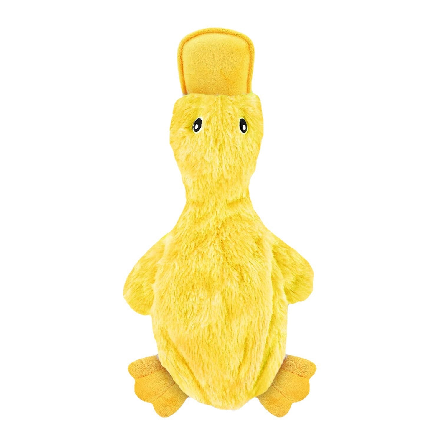 Squeaky Unstuffed Duck Plush Dog Toy