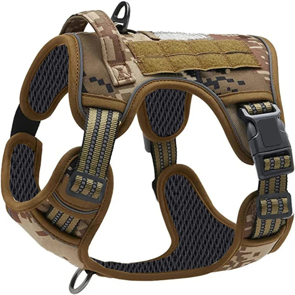 Military Tactical Dog Harness with Handle & Reflective Straps