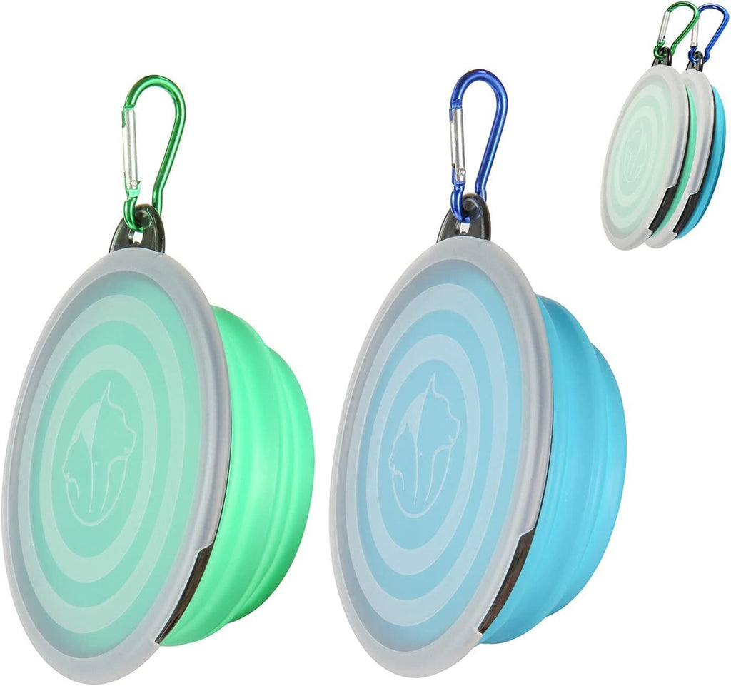 Portable Silicone Pet Bowl with Lid & Carabiner