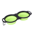 Foldable Silicone Double Dog Bowl – Portable Travel Bowl for Dogs