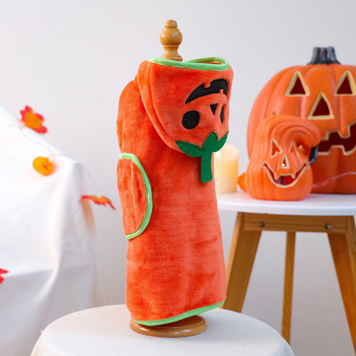 Pet Halloween Pumpkin Costume Robe