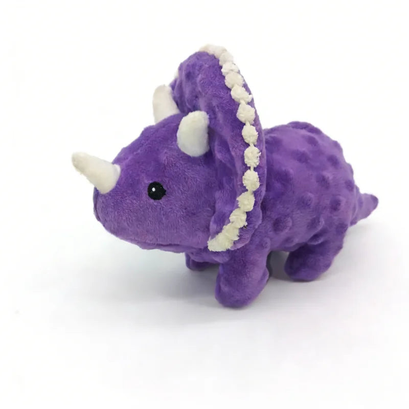 Triceratops Plush Squeaky Dog Toy